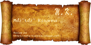 Máté Kisanna névjegykártya